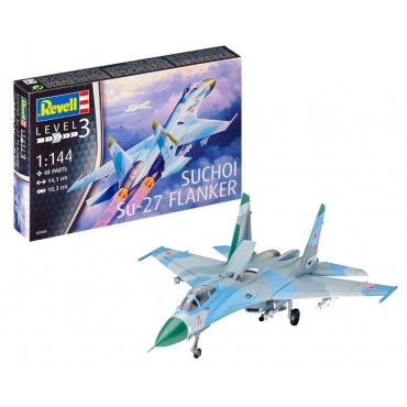 KIT PARA MONTAR REVELL AVIÃO SUCHOI SU-27 FLANKER 1/144 48 PEÇAS REV 03948